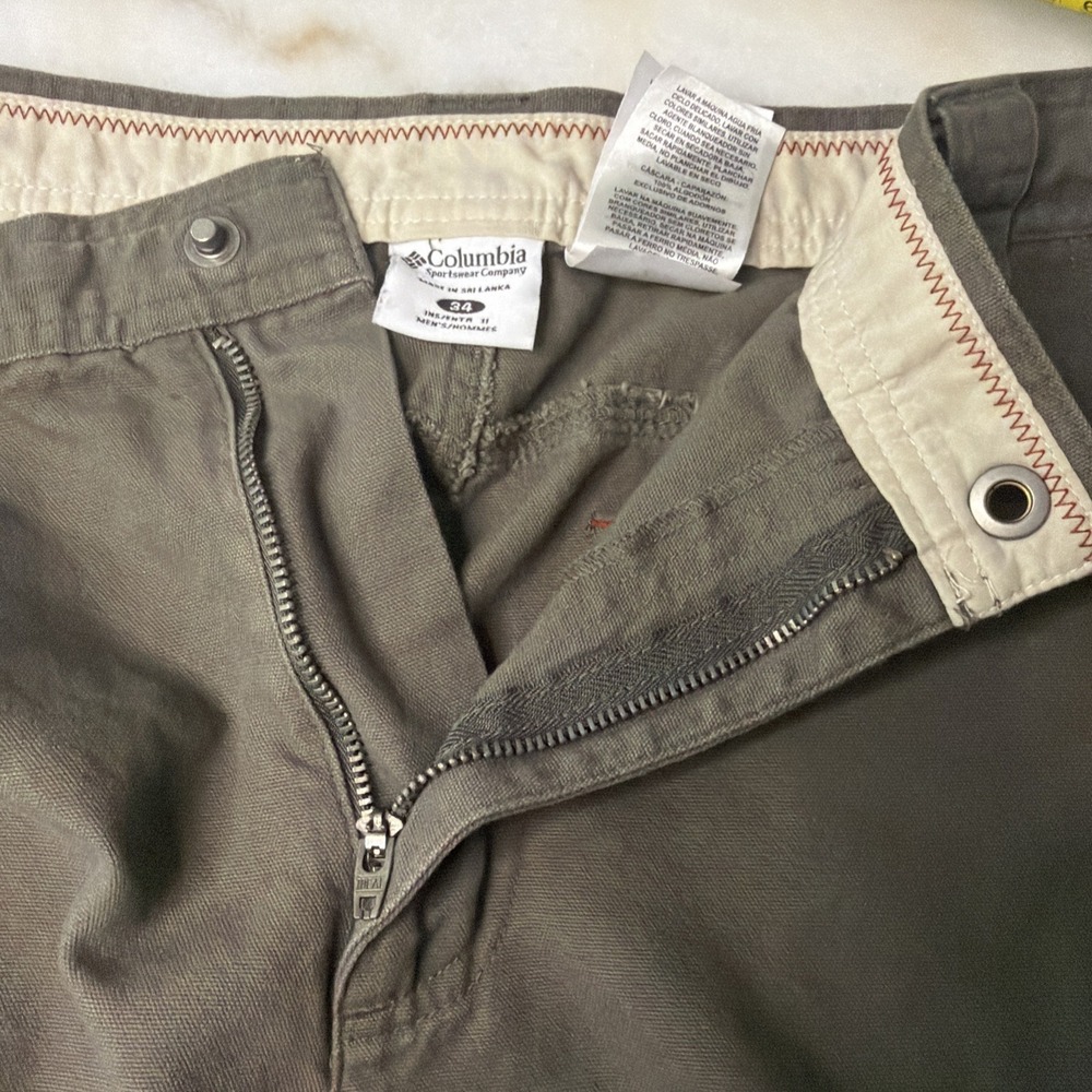 Mens Columbia Omni Shield Cargo Fishing Outdoors Hiking Shorts Green Size 34 - Picture 9 of 10